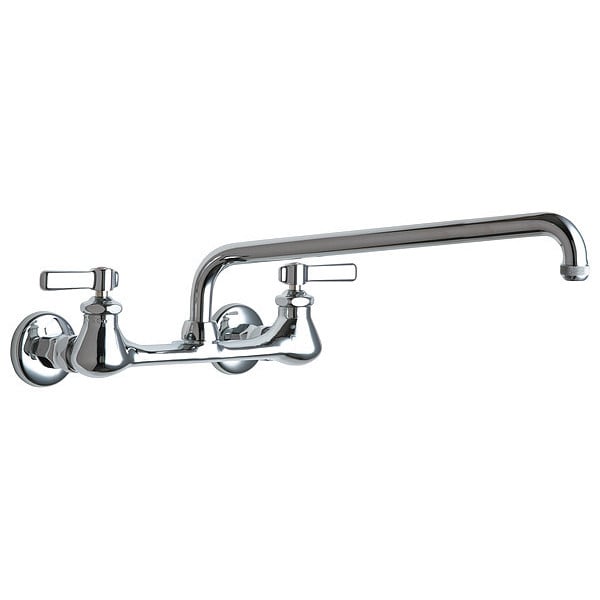 Manual Service Sink Faucet, 8" Mount, Chrome plated