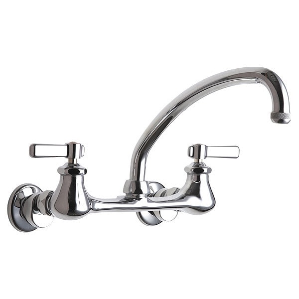 Dual-Handle Hot And Cold Water Sink Faucet, 7-1/4" to 8-3/4" Adjustable Mount, Chrome plated