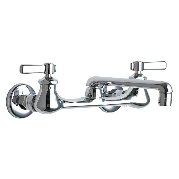 Manual Service Sink Faucet, 8" Mount, Chrome plated
