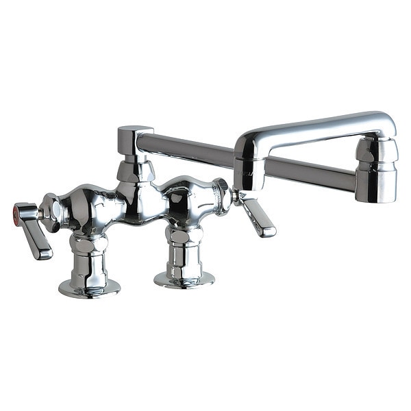 Manual Sink Faucet, 3-3/8" Mount, Chrome plated