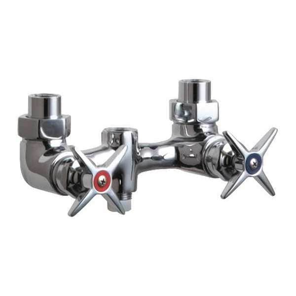 Exposed Two Handle Shower Fitting, Polished Chrome, Wall