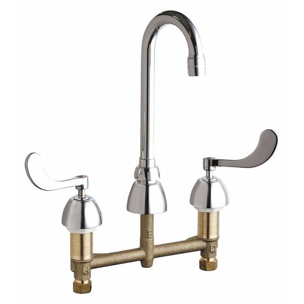 Manual Concealed Hot And Cold Water Sink Faucet, 8" Mount, Chrome plated