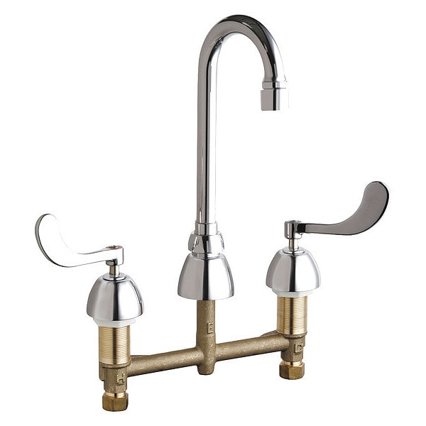 Concealed Kitchen Sink Faucet, Manual, 8" Mount, Commercial