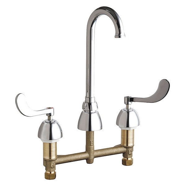 Manual Concealed Hot And Cold Water Sink Faucet, 8" Mount, Chrome plated