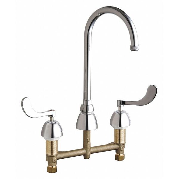Manual Bathroom Faucet, 8" Mount, Chrome plated