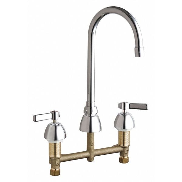 Manual Bathroom Faucet, 8" Mount, Chrome plated