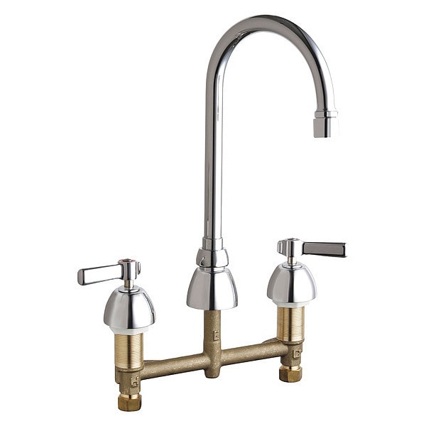 Manual Bathroom Faucet, 8" Mount, Chrome plated