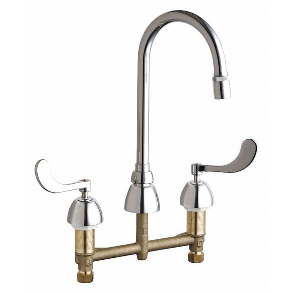 Gooseneck Kitchen/Bathroom Faucet, Manual, 8" Mount, 3 Hole Commercial