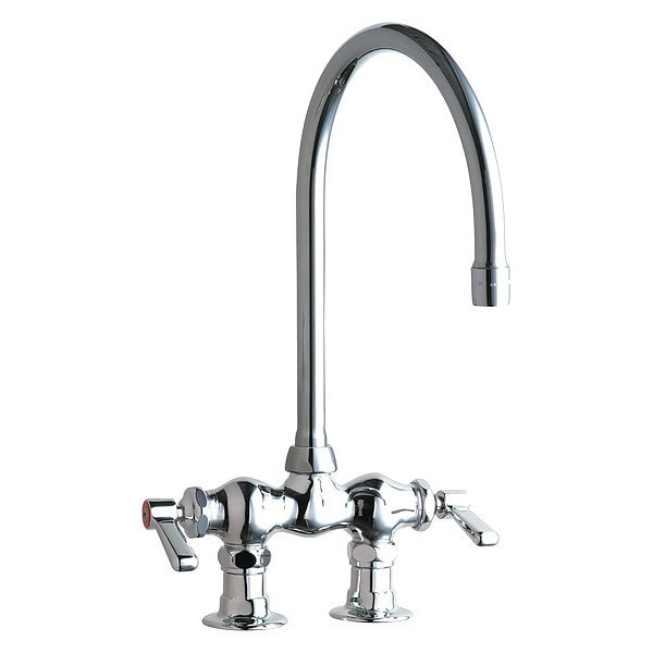 Manual Sink Faucet, 3-3/8" Mount, Chrome plated