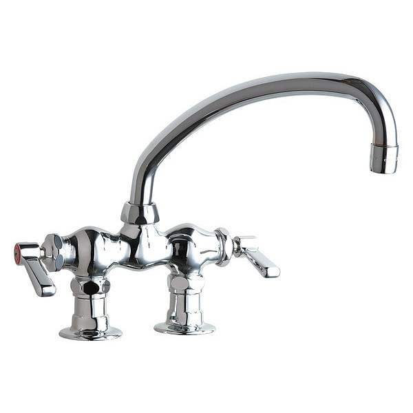 Manual Sink Faucet, 3-3/8" Mount, Chrome plated