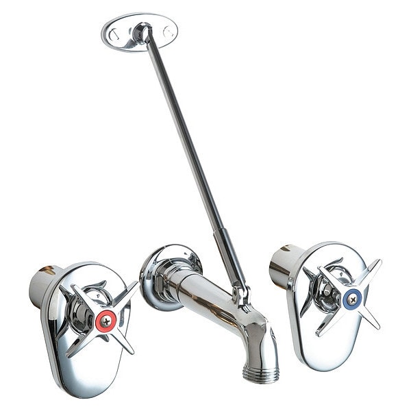 Dual-Handle Concealed Hot And Cold Water Sink, 8" Mount, Chrome plated