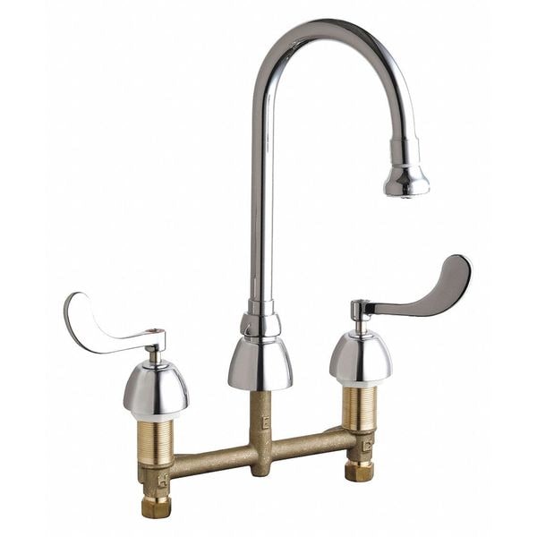 Manual Bathroom Faucet, 8" Mount, Chrome plated