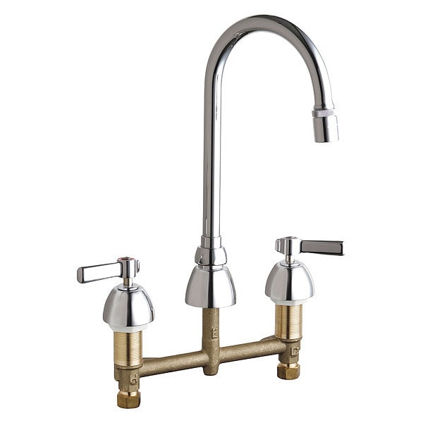 Manual Bathroom Faucet, 8" Mount, Chrome plated