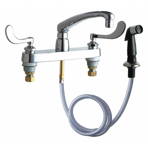 Manual Sink Faucet, 8" Mount, Chrome plated