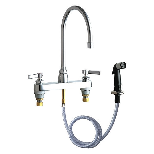 Manual Sink Faucet, 8" Mount, Chrome plated