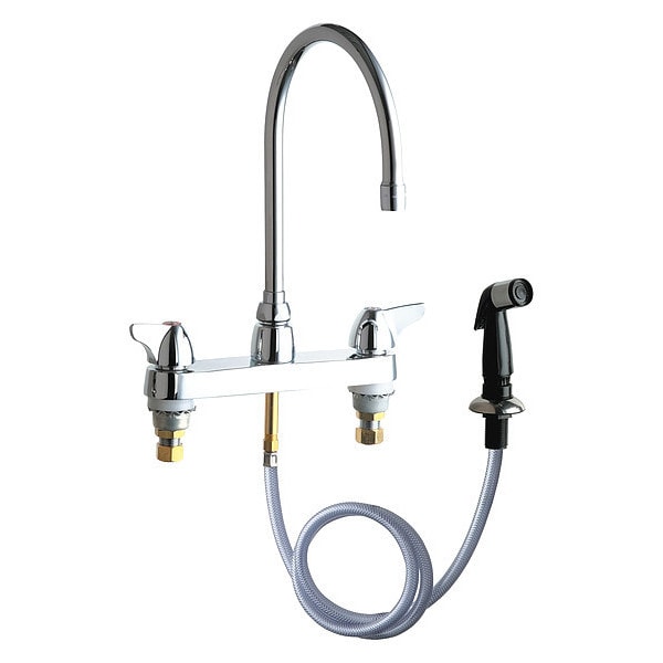 Dual-Handle Sink Faucet, 8" Mount, Chrome plated