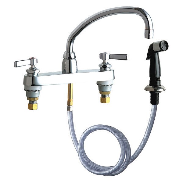 Manual Sink Faucet, 8" Mount, Chrome plated