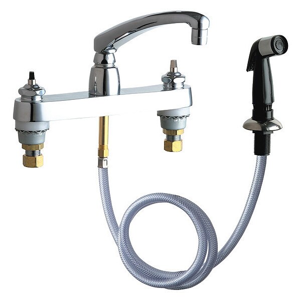 Manual Sink Faucet, 8" Mount, Chrome plated