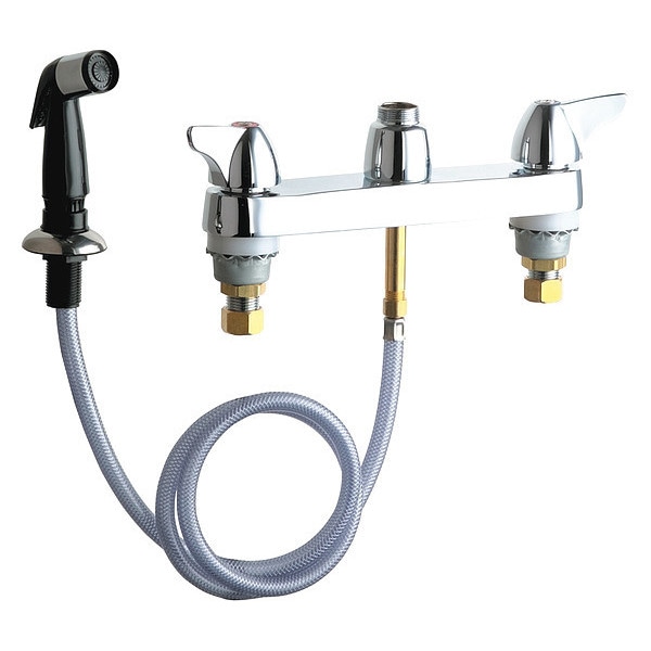 Dual-Handle Sink Faucet, 8" Mount, Chrome plated