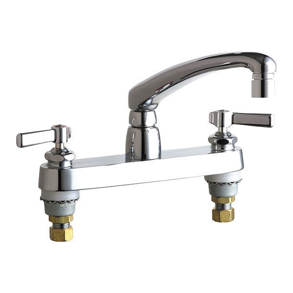 Manual Sink Faucet, 8" Mount, Chrome plated