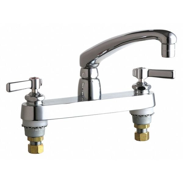 Manual Hot And Cold Water Sink Faucet, 8" Mount, Chrome plated