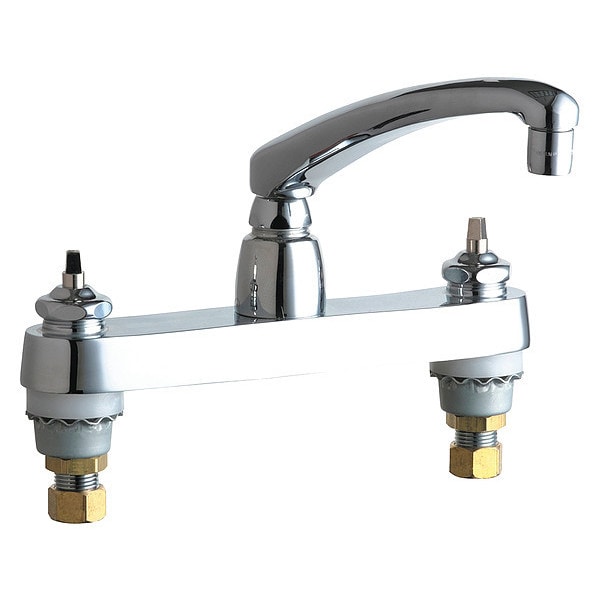 Kitchen Sink Faucet, Manual, 8" Mount, Commercial