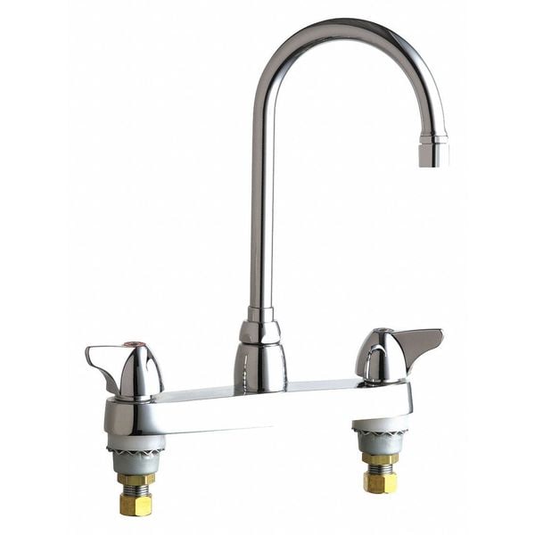 Manual Sink Faucet, 8" Mount, Chrome plated