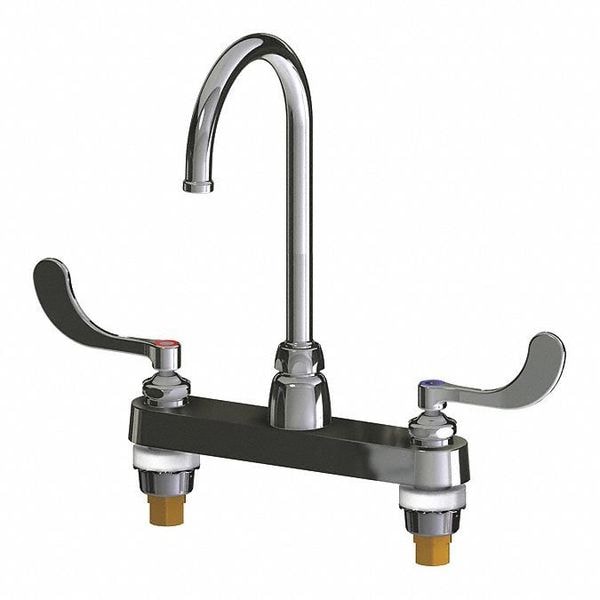 Manual Sink Faucet, 8" Mount, Chrome plated