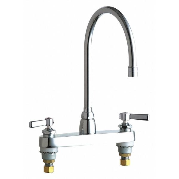 Manual Sink Faucet, 8" Mount, Chrome plated