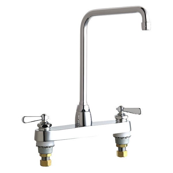 Manual Sink Faucet, 8" Mount, Chrome plated