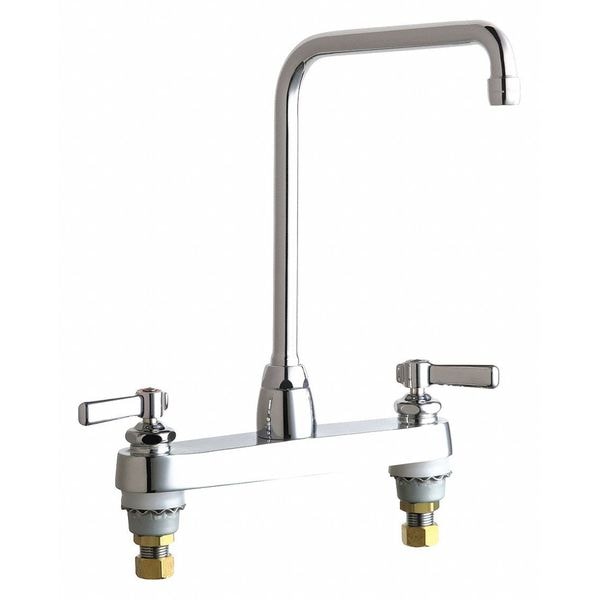 Manual Sink Faucet, 8" Mount, Chrome plated