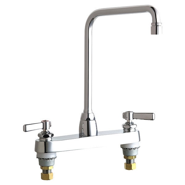 Manual Sink Faucet, 8" Mount, Chrome plated