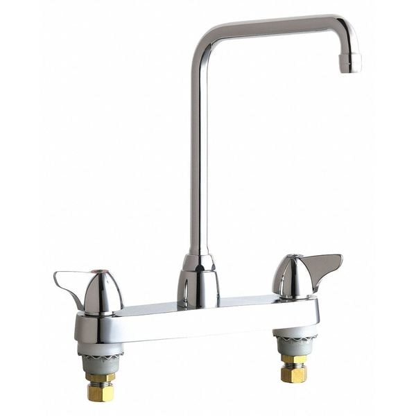 Manual Sink Faucet, 8" Mount, Chrome plated