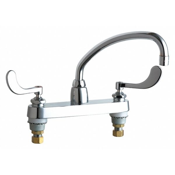 Manual Sink Faucet, 8" Mount, Chrome plated
