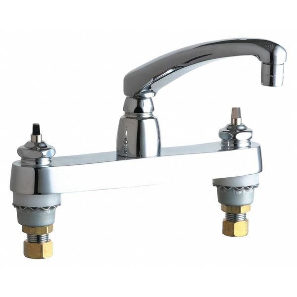 Manual Sink Faucet, 8" Mount, Chrome plated