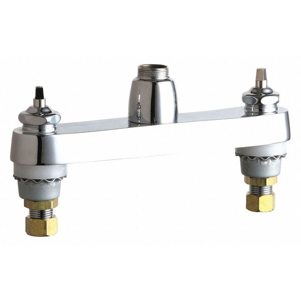 Manual Sink Faucet, 8" Mount, Chrome plated