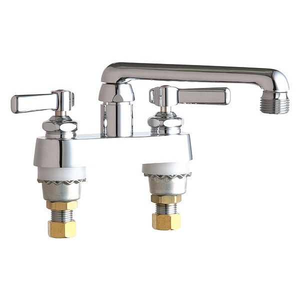 Manual Hot And Cold Water Sink Faucet, 4" Mount, Chrome plated