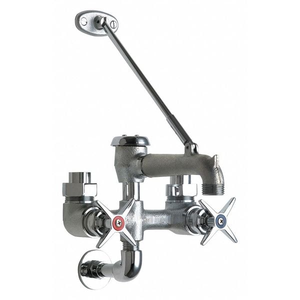 Manual Exposed Hot And Cold Water Service, 6" Mount, Rough Chrome Plated