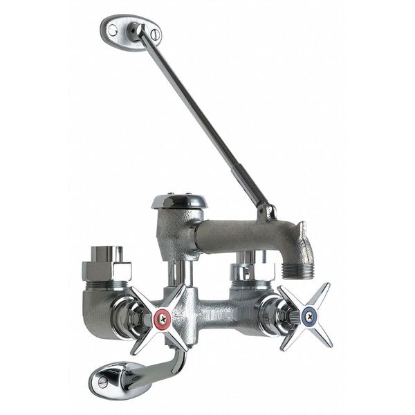 Manual Exposed Hot And Cold Water Service, 6" Mount, Rough Chrome Plated