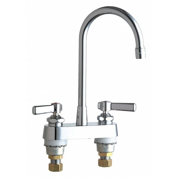 Manual Bathroom Faucet, 4" Mount, Chrome plated