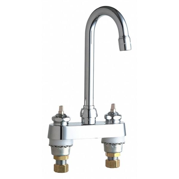 Manual Bathroom Faucet, 4" Mount, Chrome plated