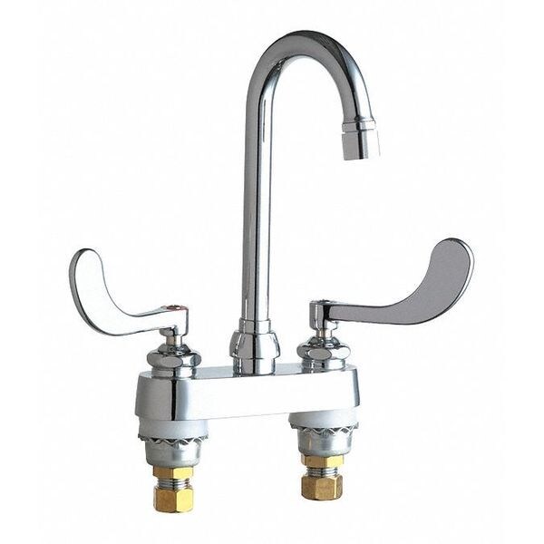 Manual Hot And Cold Water Sink Faucet, 4" Mount, Chrome plated