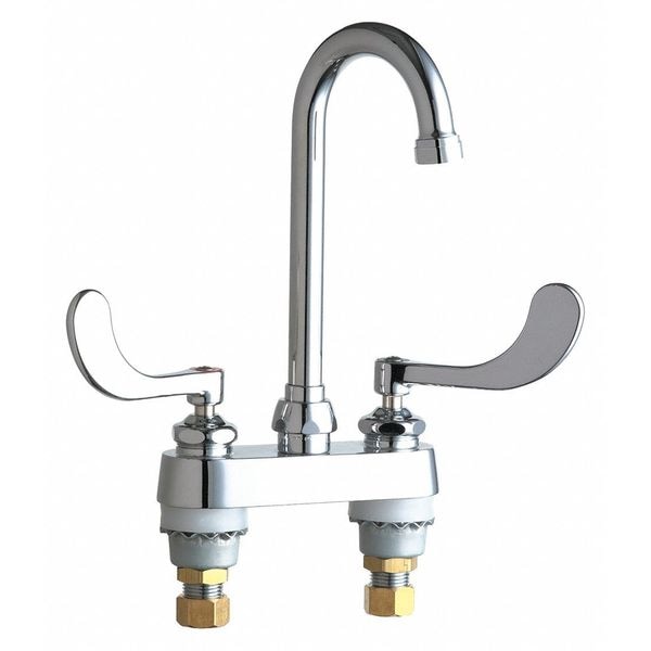 Manual Hot And Cold Water Sink Faucet, 4" Mount, Chrome plated