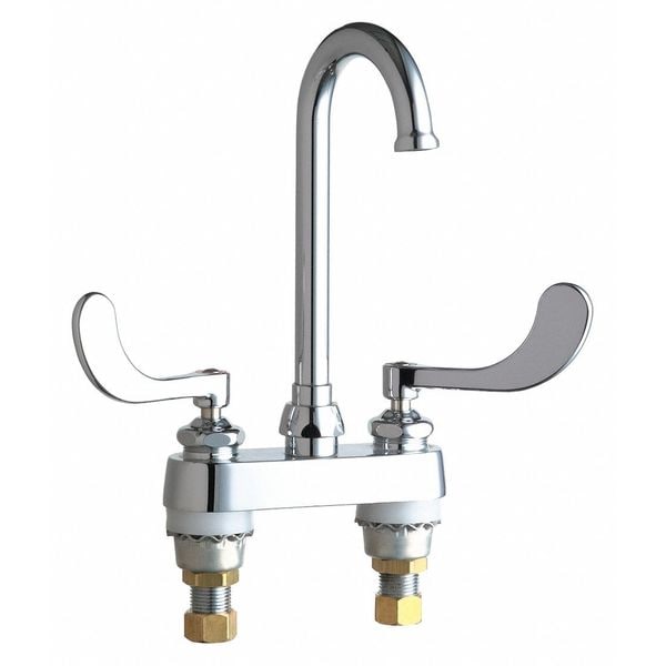 Manual Bathroom Faucet, 4" Mount, Chrome plated