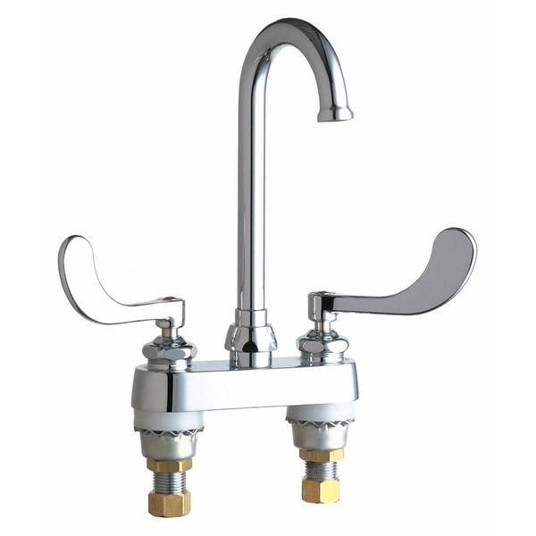 Manual Hot And Cold Water Sink Faucet, 4" Mount, Chrome plated