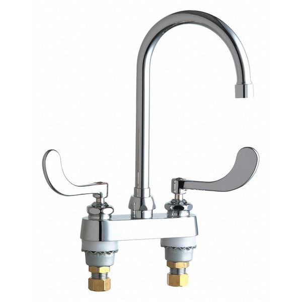 Manual Bathroom Faucet, 4" Mount, Chrome plated