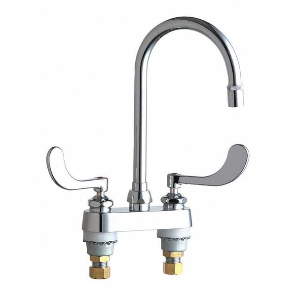 Manual Hot And Cold Water Sink Faucet, 4" Mount, Chrome plated