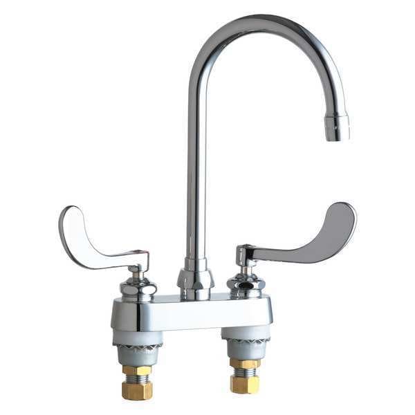 Manual Bathroom Faucet, 4" Mount, Chrome plated