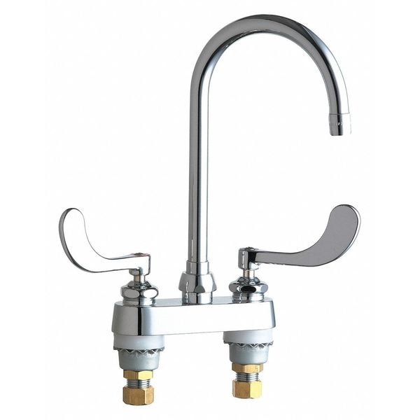 Manual Bathroom Faucet, 4" Mount, Chrome plated