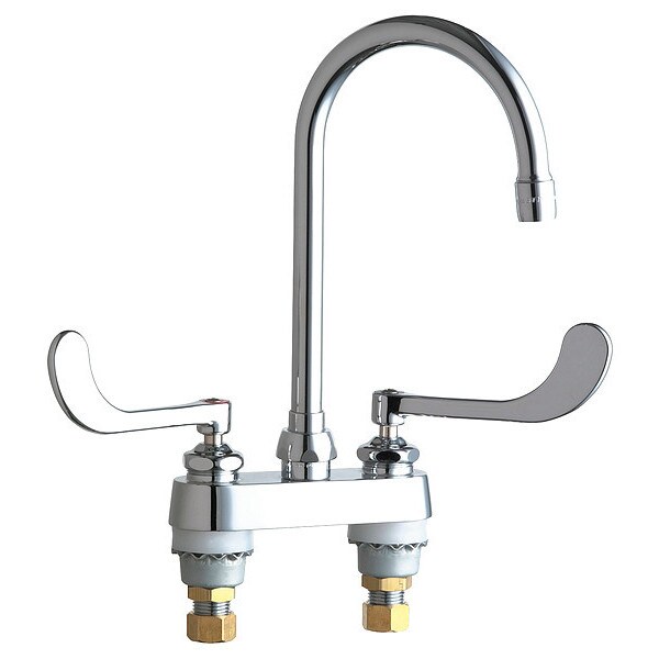 Manual Bathroom Faucet, 4" Mount, Chrome plated